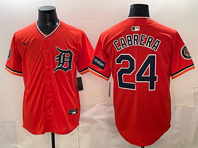 Men Detroit Tigers #24 Cabrera orange Game Nike MLB Jersey 2026032004